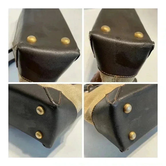 Stone Mountain Woven Straw Brown Leather Trim Handbag Small Purse Hand-held - Picture 15 of 15